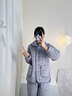 莫代爾睡衣女冬季夾棉三層加厚加絨棉襖冬款珊瑚絨加大碼保暖家居服套裝 LG1752霧紫色【三層加厚】 M (建議80-100斤) 曬單實(shí)拍圖
