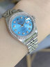 【二手99新】勞力士女表69173日志系列自動(dòng)機械后盤(pán)18K黃金表徑26mm時(shí)尚名手表奢侈品腕表送禮 冰藍盤(pán)鉆石刻度-外圈鑲鉆26mm 曬單實(shí)拍圖