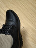 老人頭皮鞋男真皮2025秋冬季透氣男士商務(wù)休閑鞋保暖鞋系帶耐磨大碼男鞋 黑色 40 曬單實(shí)拍圖