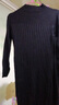 恒源祥（HYX）羊毛衫女中長(cháng)款半高領(lǐng)毛衣冬款女連衣裙內搭加厚打底針織衫包臀裙 黑色純100%羊毛衫 2XL 曬單實(shí)拍圖