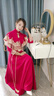 麗佰昕中式敬酒服新娘旗袍酒紅色結婚回門(mén)晚禮服女長(cháng)款長(cháng)袖平時(shí)可穿顯瘦 酒紅色長(cháng)款 M 曬單實(shí)拍圖