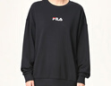 FILA 斐樂(lè )官方男裝情侶款衛衣秋冬男女同款休閑衛衣加絨保暖上衣 正黑色-BK（加絨） 180/100A/XL 曬單實(shí)拍圖