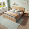 全友家居 床北欧原木色双人床 主卧室家具框架床 实拍图