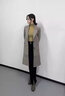 顏域西裝領(lǐng)格子棉服冬季外套女2024新款職業(yè)復古氣質(zhì)中長(cháng)款棉衣女 灰色 S/36 曬單實(shí)拍圖