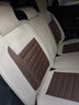布蘭特 仿亞麻汽車(chē)座套布藝全包坐墊四季通用適用寶來(lái)逍客奇駿明銳免拆 固定腰靠款全麻-米咖色-標準版 頭靠分體五座車(chē)通用款-留言車(chē)型 曬單實(shí)拍圖
