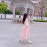 久愛久兒童漢服女童夏季中國風(fēng)唐裝古裝仙女襦裙連衣裙小女孩演出服 藍(lán)粉色（半袖齊胸襦裙+披帛） 120 （建議身高110-120cm） 曬單實(shí)拍圖