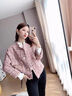 RUIQIUER春秋季新款女裝短外套女時(shí)尚氣質(zhì)簡(jiǎn)約小香風(fēng)短裝顯瘦減齡女士上衣 粉紅色 M 曬單實(shí)拍圖