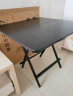 京挚折叠桌子折叠餐桌麻将桌家用户外简易便携式手提桌 JZ-233折叠圆桌黑木纹 实拍图