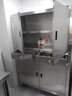 賀翔不銹鋼碗柜食品廚商用餐邊柜保潔柜立式廚房?jì)ξ锕袼拈T(mén)上翻門(mén)碗柜 推拉門(mén) 1200*500*1800mm 曬單實(shí)拍圖