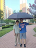 魅馳長(zhǎng)柄雨傘特大號(hào)暴雨傘男生加固加厚結(jié)實(shí)抗風(fēng)下雨接娃神器大傘 直徑1.5米（3-4人用）黑色 曬單實(shí)拍圖