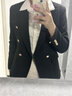 威世品秋季高端小西裝套裝女新款職業(yè)裝休閑西服外套通勤面試正裝工作服 黑色(西裝+闊腿褲) XL 曬單實拍圖
