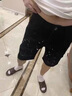 AEMAPE牛仔短褲男貓須大破洞白色潮流夏季新款刮爛休閑彈力五分褲 白色 S 適合90-110斤 曬單實(shí)拍圖