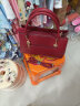 袋鼠卡拉品牌手提包送生日礼物真皮包包女包2024新款中年妈妈包婚包斜挎包 红色（礼盒+礼品袋） 实拍图