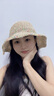 槿城夏季鏤空防曬遮陽(yáng)帽透氣不悶熱彩色度假風(fēng)寬檐編織草帽女A3412 米色 均碼 曬單實(shí)拍圖