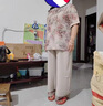 俞兆林新中式國風(fēng)套裝媽媽夏季洋氣小衫闊腿褲中老年人女裝奶奶短袖t恤 紅色[套裝] 2XL 建議105-120斤 曬單實(shí)拍圖