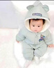 迪士尼（Disney）2025年新生嬰兒冬款衣服加絨夾棉寶寶連體衣外出加厚棉衣爬服冬季 BB-反光小熊  綠色 冬裝 66cm 66碼(8-12斤左右) 曬單實(shí)拍圖