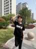 MMOPTOP個(gè)性字母印花短袖T恤男士夏季純棉寬松半袖潮流上衣M0028黑色M 曬單實(shí)拍圖