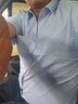 諾貝爾保羅（NOBOLPAUL）短袖襯衫男夏季冰絲商務(wù)休閑抗皺免燙職業(yè)工裝白色襯衣夏裝男 D09藍色 41 【建議140-150斤】 曬單實(shí)拍圖