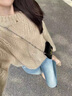 可茵（Keyin）休閑褲女裝2025年新款春秋套裝女美拉德穿搭小個(gè)子針織毛衣牛仔褲 針織毛衣+牛仔褲 M 曬單實(shí)拍圖