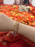 紅色年輪黃金轉(zhuǎn)運珠手鏈男女款足金錢幣本命年紅繩腳鏈情侶款中秋節(jié)禮物 總金重約0.41-0.5g（手鏈） 曬單實拍圖