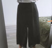 子牧棉麻夏裝 女寬松闊腿褲顯瘦九分褲裙褲高腰休閑褲薄款甩褲8839 黑色 2XL (建議125-135斤) 曬單實(shí)拍圖