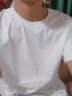 唐狮夏季新款t恤男短袖纯色圆领男装宽松港风潮流白色打底衣多穿 漂白 M 实拍图