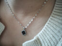YaoYiZun黑色四葉草純銀項鏈女款輕奢小眾高級感送老婆生日禮物情人節禮物 十字鏈四葉草項鏈 曬單實(shí)拍圖