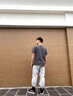 杉努（SHANNU）短袖t恤男士夏季大碼衣服韓版青年學(xué)生純棉體恤半袖純色內(nèi)搭男裝 102深灰 L 曬單實(shí)拍圖