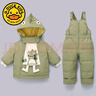 G.DUCKKIDS寶寶兒童羽絨服套裝男女童嬰幼兒1-2-3歲新款洋氣冬裝兩件套新款 綠色 100 cm 曬單實(shí)拍圖