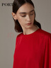PORTS寶姿商場(chǎng)同款 新品女裝優(yōu)雅不對稱(chēng)禮服連衣裙LN9D008BWB009 櫻桃紅 S (4) 曬單實(shí)拍圖