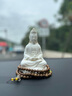 戴玉堂 陶瓷觀(guān)音佛像擺件玉紅瓷觀(guān)世音小號隨身佛車(chē)載擺件 D01-071A 5吋坐荷觀(guān)音 漢白玉瓷 配防滑墊 曬單實(shí)拍圖