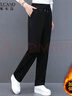啄木鳥冬款加絨加厚女褲2025新款秋冬中年保暖直筒休閑運(yùn)動(dòng)褲子 黑色 [加絨款] 3XL (140-155斤) 曬單實(shí)拍圖