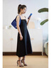 AEMAPE2025復(fù)古赫本風(fēng)開叉吊帶小黑裙女高級(jí)感法式設(shè)計(jì)感小眾高腰連衣裙 黑色 L (110-125斤拍) 曬單實(shí)拍圖
