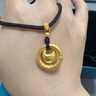 中國黃金CHINA GOLD平安扣黃金項(xiàng)鏈足金小胖福吊墜七夕情人節(jié)禮物送女友老婆生日實(shí)用 京速達(dá)-足金乾坤圈小胖福項(xiàng)鏈 曬單實(shí)拍圖