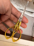 山頭林村剪紙專(zhuān)用剪刀尖頭專(zhuān)業(yè)剪窗花復古瓶梅細尖手工小剪刀刺繡剪刀精致 5032小花剪-璀璨金色2把裝 曬單實(shí)拍圖