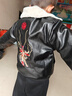 皮爾卡丹（pierre cardin）男童皮衣外套舒適休閑中小童秋冬裝小男孩皮夾克國潮風(fēng)帥氣加絨潮 大圣皮衣【加絨】 120cm 曬單實(shí)拍圖