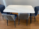 快乐之源 餐桌意式轻奢岩板家用小户型长方形饭桌北欧大理石餐桌椅组合 (1.3*0.8m)餐桌（亮光） 实拍图