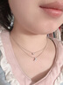 CHOMEL KINSEYs999足銀雙層星月項鏈女閃鉆星星月亮鎖骨鏈七夕情人節禮物送女友 電白+納米防氧化 曬單實(shí)拍圖