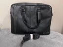 勞斯名爵英國公文包男真皮手提包新款男士頭層牛皮文件包大容量電腦包 款式一黑色39*8*29 精美禮盒包裝 曬單實(shí)拍圖