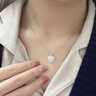 鑫萬福 【現(xiàn)貨】白18K金鉆石吊墜女愛心形鎖骨鏈桃心項鏈送女友生日禮物 白18K金共35分 曬單實拍圖