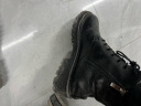 回力男鞋马丁靴男英伦风潮鞋冬季加绒复古机车高帮男靴工装皮靴子棉鞋 黑色 39 实拍图