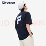 FILA FUSION斐樂(lè )潮牌多彩休閑短袖T恤夏季寬松純棉防曬涼感情侶上衣 深黑-BK（25年升級版） S /165/88A 曬單實(shí)拍圖