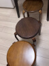 家逸（JIAYI）实木凳子小板凳餐凳椅子高矮凳休闲登子餐厅櫈子圆凳家用可叠放 胡桃色 实拍图