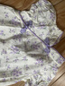 女童旗袍夏一歲女寶寶小裙子夏裝衣服童裝嬰兒連衣裙兒童漢服夏季 紫色碎花 90 曬單實(shí)拍圖