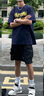 唐獅休閑中褲男夏季新款五分褲口袋寬松工裝短褲男士 黑色 M 曬單實(shí)拍圖