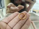 中國珠寶黃金戒指足金指環(huán)男女款素圈磨砂戒指表白紀念日送女朋友七夕禮物 14圈口   1.30g 三生三世戒指 曬單實(shí)拍圖