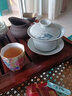 左茗右器陶瓷三才蓋碗茶杯泡茶碗帶蓋品茗杯茶道杯功夫茶具主人杯豬口杯 魚(yú)躍蓋碗130ml 曬單實(shí)拍圖