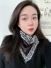 三角圍脖女冬季新款保暖防風(fēng)防寒百搭時(shí)尚護頸脖套套頭圍巾假領(lǐng)子 黑底回紋邊【德絨-套頭圍脖】 曬單實(shí)拍圖