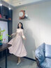 塞德勒粉色旗袍敬酒服新娘訂婚禮服新中式宴會(huì)結(jié)婚晚禮服秋冬長(zhǎng)袖連衣裙 粉色 XXXL（建議136-145斤） 曬單實(shí)拍圖