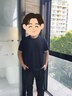 安東尼奧【30%桑蠶絲】透氣涼爽提花短袖t恤男圓領(lǐng)夏百搭男裝上衣 黑色 L /50(175/92A) 曬單實拍圖